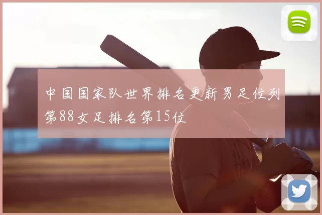 中国国家队世界排名更新男足位列第88女足排名第15位